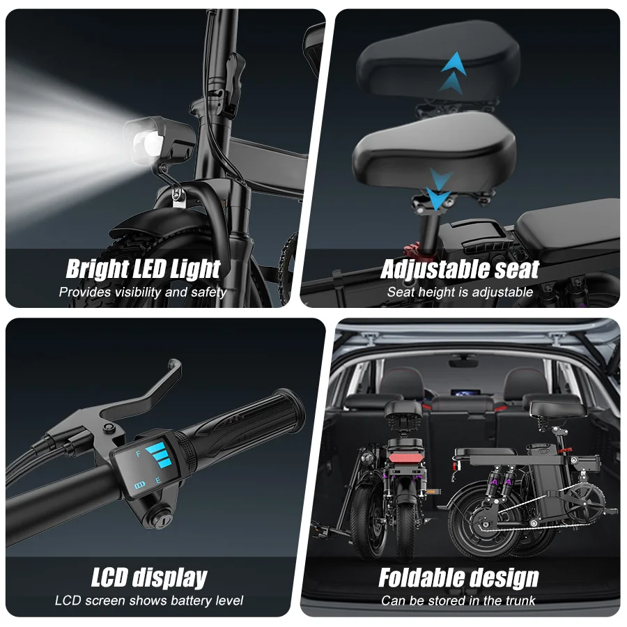 EU US Direct Shipping Best Price Electric Bike Foldable EBike Folding Electric Bicycle 250W Electric Hybrid Bike - Image 2