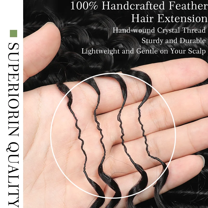 Hot Sale French Curly Style Feather-Hair Crochet Extensions Vietnamese Human Hair Braids Spiral Curly Braiding Hair for Woman - Image 4