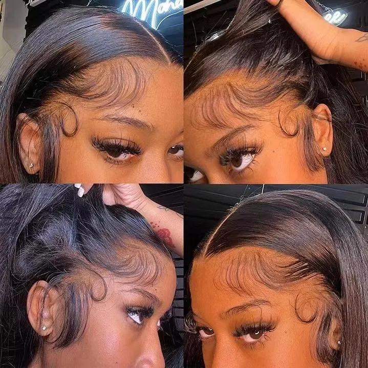 Promotion Brazilian Virgin Human Hair 13x4 for Lace Front Wig 10-12inch Curly Wigs 180% Density Transparent Lace Hair - Image 4