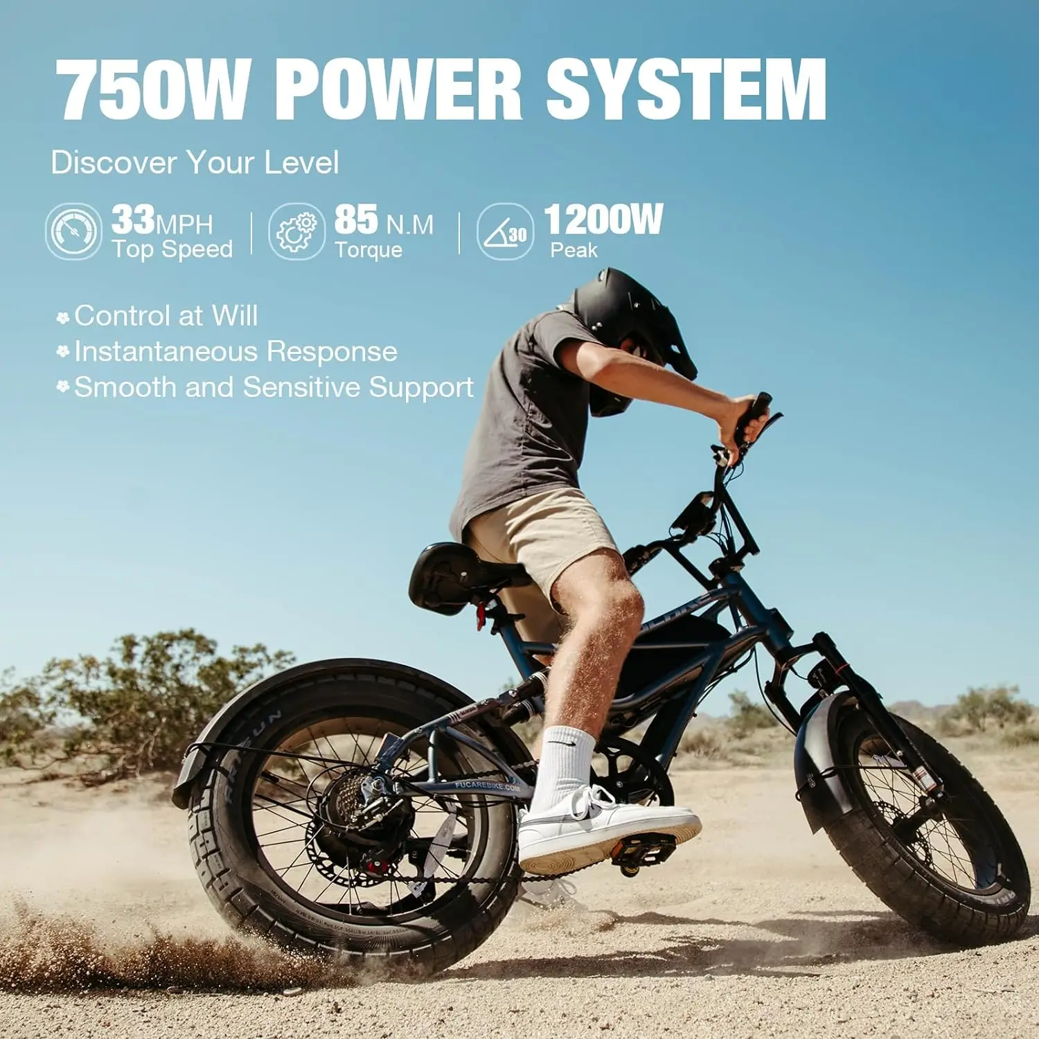 Fucare 48V 20AH 750W 33MPH Electric Hybrid Bicycle 20 Inch Electric Fat Tire Bike with Rear Hub Motor CA Stock Free Shipping - Image 3