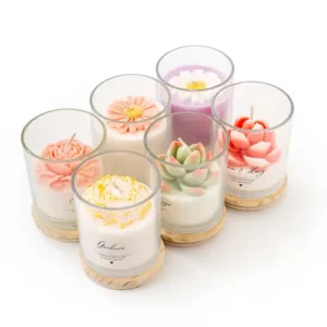 AIKUN Smokeless Reusable Glass Cup OEM Bulk Wholesale Supplier Scented Candles for Living Room Salon Hotel Decor