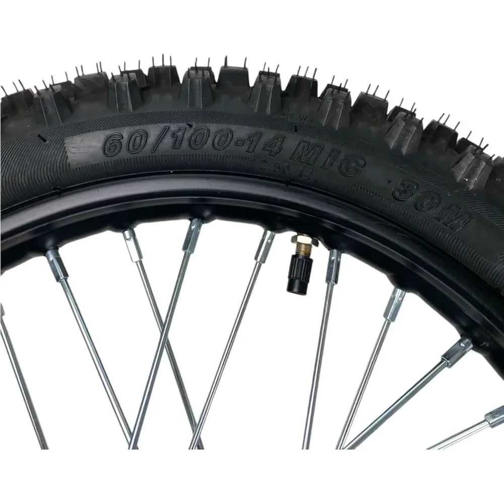Motorcycle Wheel Tire with Chamber Rim 2.50-14 60/100-14 Steel Rim 1.4x14 15mm Axle Pit Bike Dirt Bike Cross Bike 50-160cc - Image 6