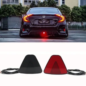 12V Waterproof LED Tail Brake Light Rear Bumper Strobe Lamp Flowing Triangle Taillight for Cars Trucks Pickups Motorbikes