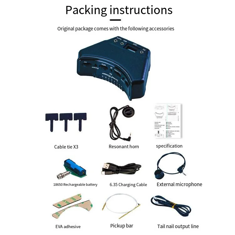 Wholesale Sound Hunter acoustic guitar pickup Resonance Pickups with tuner and charger for musical instrument accessories. - Image 5