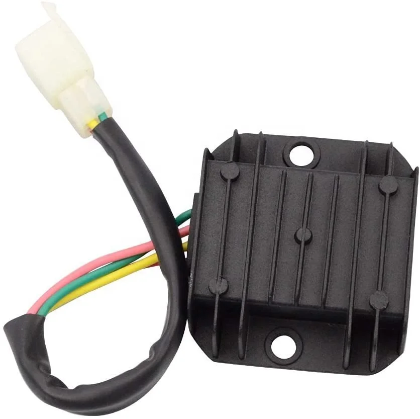 GOOFIT Motorcycle 4 Pin Voltage Regulator for GY6 150cc and CG 125cc 150cc 200cc 250cc Vertical Engine ATV Dirt Bike Go Kart