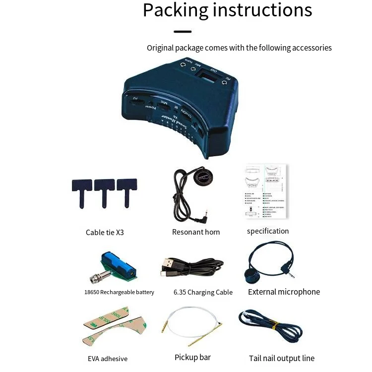 Wholesale Sound Hunter acoustic guitar pickup Resonance Pickups with tuner and charger for musical instrument accessories. - Image 6