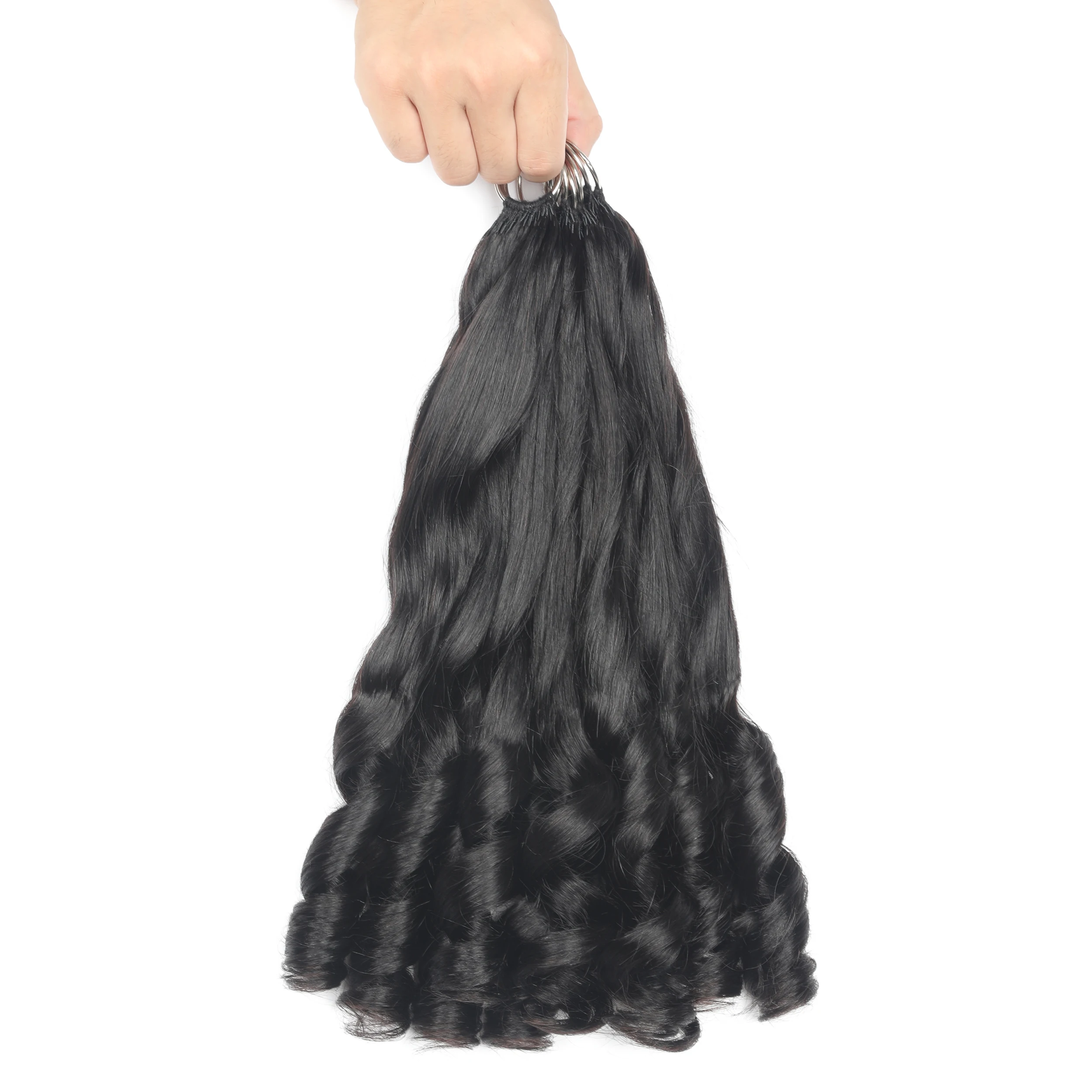 Hot Sale French Curly Style Feather-Hair Crochet Extensions Vietnamese Human Hair Braids Spiral Curly Braiding Hair for Woman - Image 7