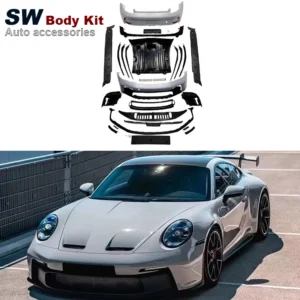 High Quality Body Kit for Porsche 911 992 Upgrade Modification Rear Bumper Front Bumper Side Skirts Auto Parts