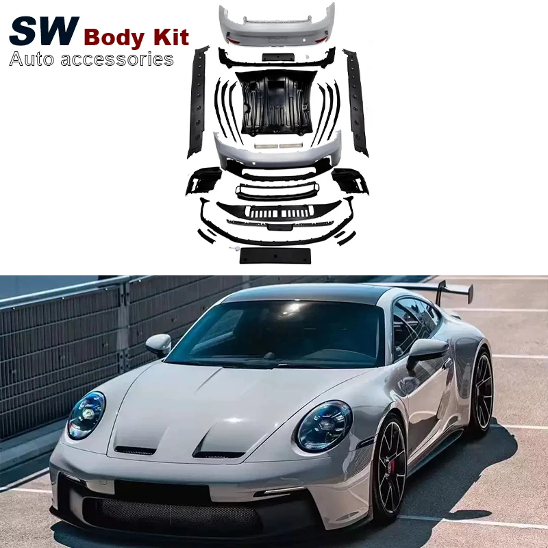 High Quality Body Kit for Porsche 911 992 Upgrade Modification Rear Bumper Front Bumper Side Skirts Auto Parts