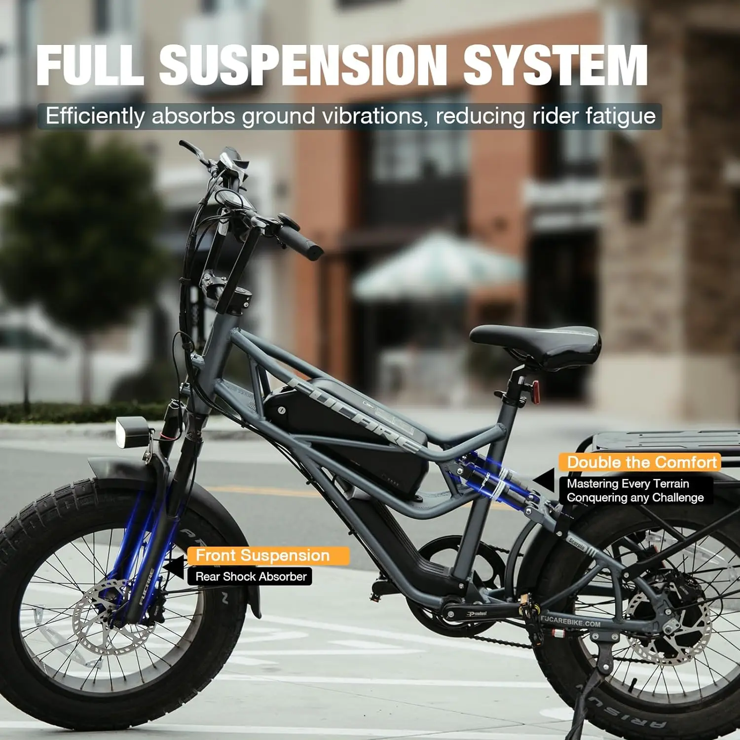 Fucare 48V 20AH 750W 33MPH Electric Hybrid Bicycle 20 Inch Electric Fat Tire Bike with Rear Hub Motor CA Stock Free Shipping - Image 5