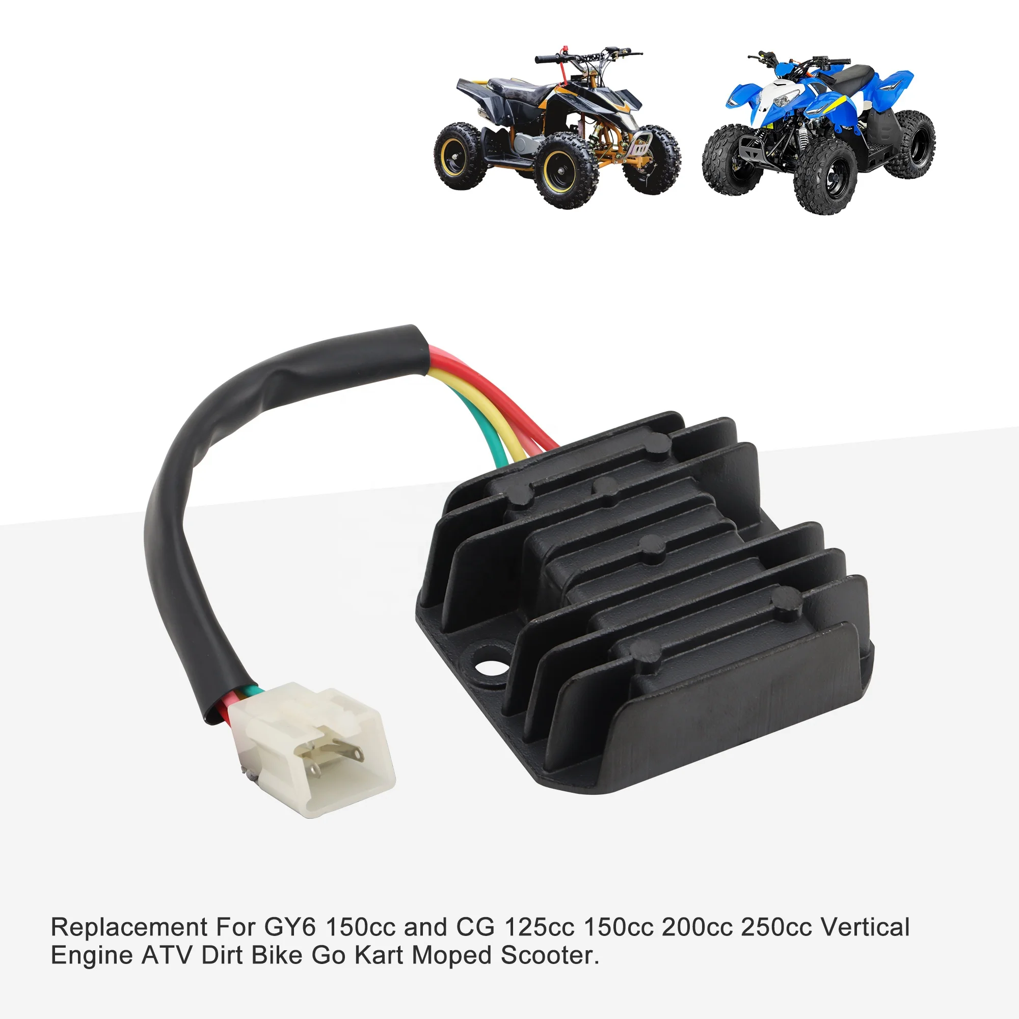 GOOFIT Motorcycle 4 Pin Voltage Regulator for GY6 150cc and CG 125cc 150cc 200cc 250cc Vertical Engine ATV Dirt Bike Go Kart - Image 6
