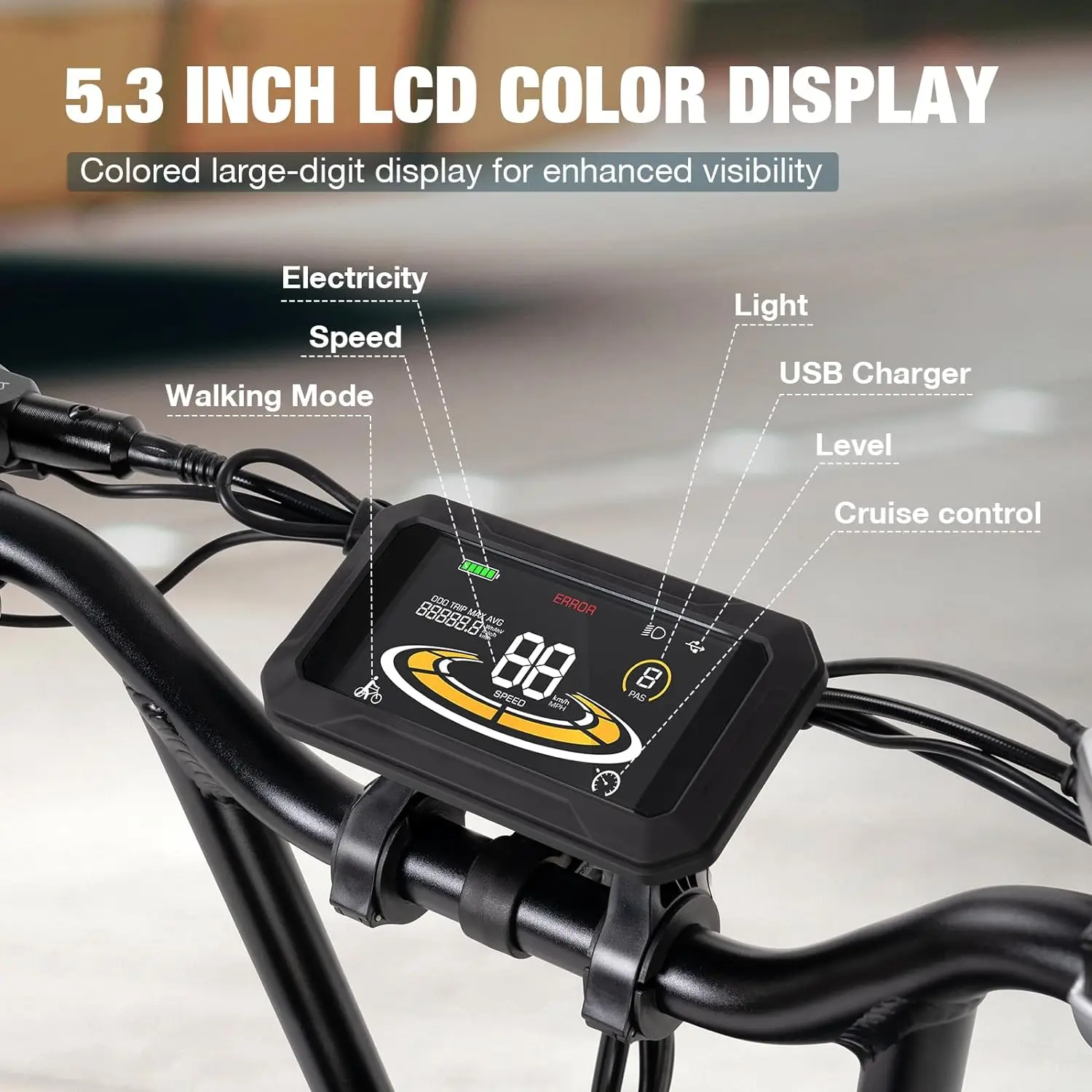 Fucare 48V 20AH 750W 33MPH Electric Hybrid Bicycle 20 Inch Electric Fat Tire Bike with Rear Hub Motor CA Stock Free Shipping - Image 6