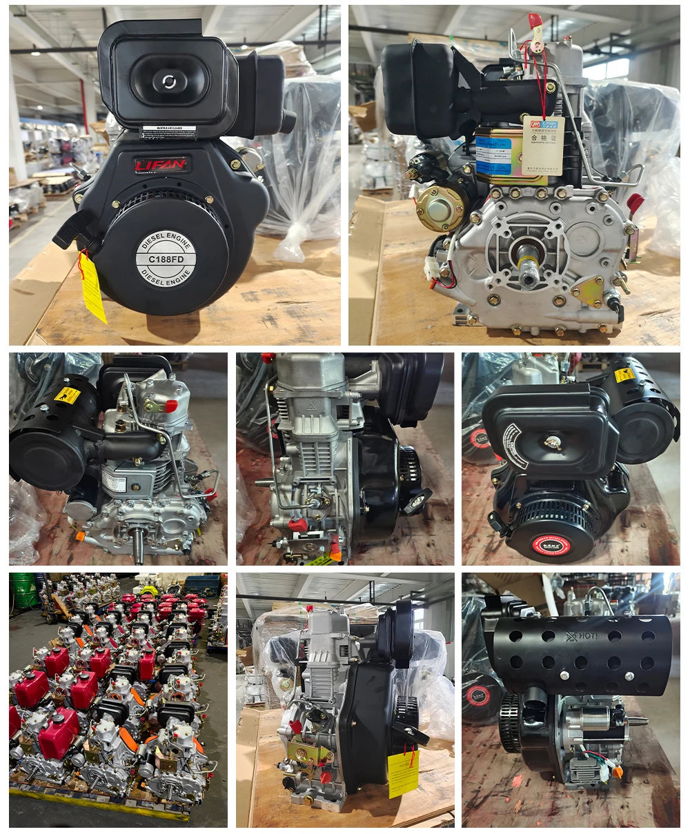 168F 196cc 170 F 7 HP 7.5HP 18HP 4-Stroke Motor for Bike / 4 Stroke 3HP Air-Cooled 144F Horizontal Diesel Engine - Image 9
