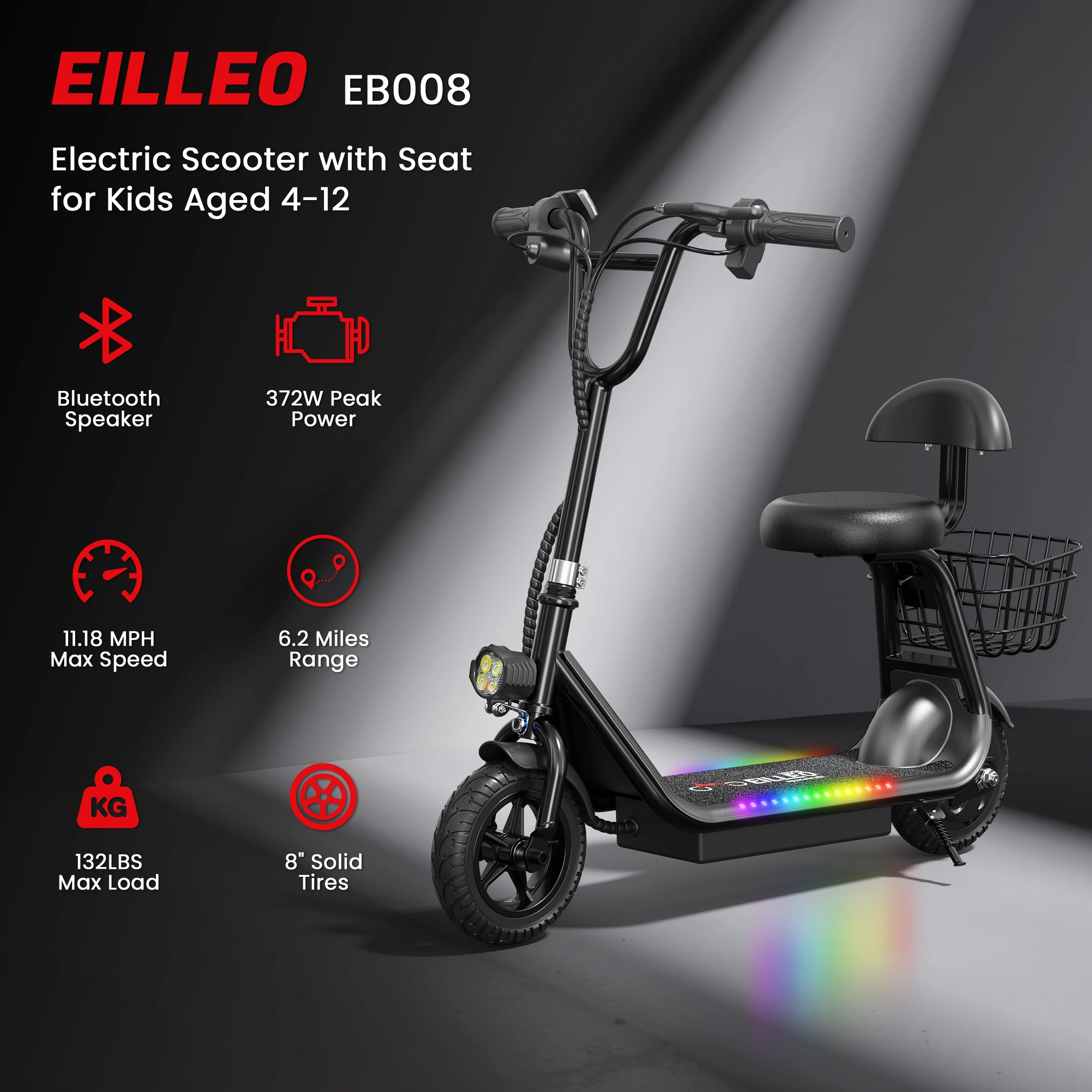36V 250W Electric Scooters with 8-Inch Tire Basket Seat Brushless Motor Smart Electronic Two-Wheel Vehicle - Image 6