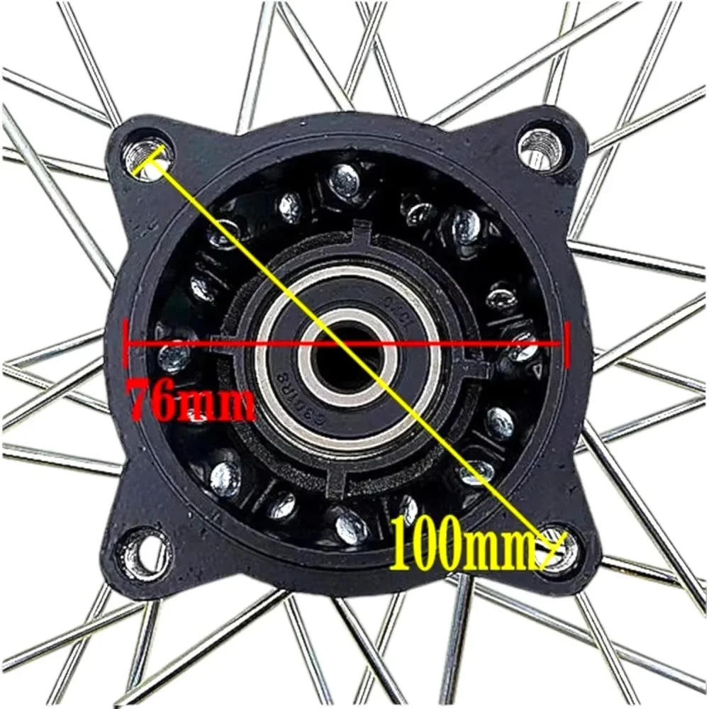 Motorcycle Wheel Tire with Chamber Rim 2.50-14 60/100-14 Steel Rim 1.4x14 15mm Axle Pit Bike Dirt Bike Cross Bike 50-160cc - Image 4