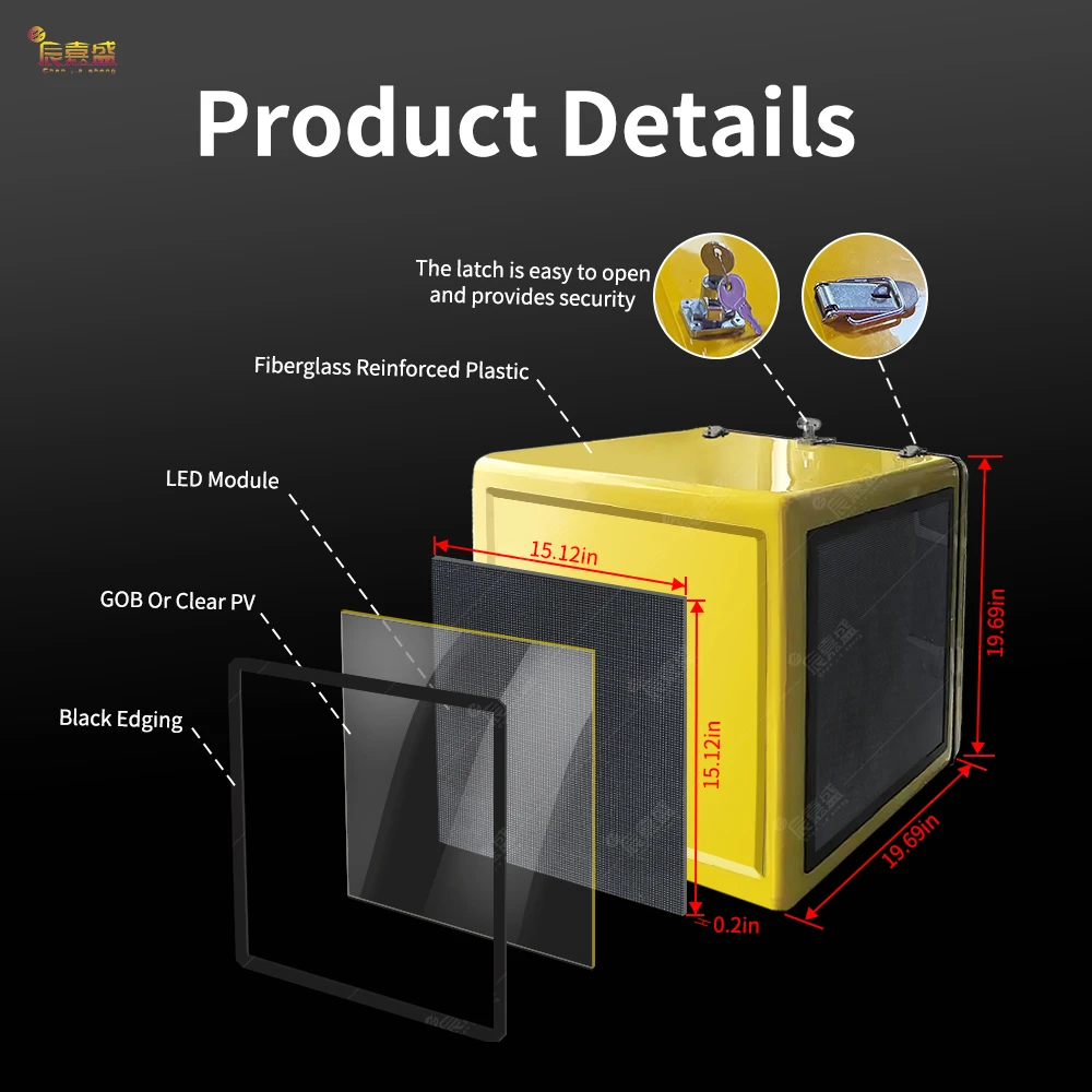 P3 Full Color Takeaway Digital Smart Advertising Video Bike Motorbike Motorcycle Take-out LED Food Delivery Box Screen Display - Image 5