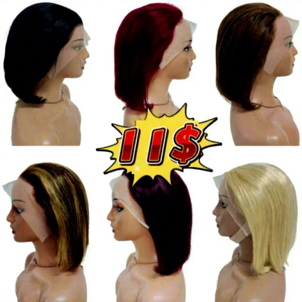 Promotion Brazilian Virgin Human Hair 13x4 for Lace Front Wig 10-12inch Curly Wigs 180% Density Transparent Lace Hair - Image 2