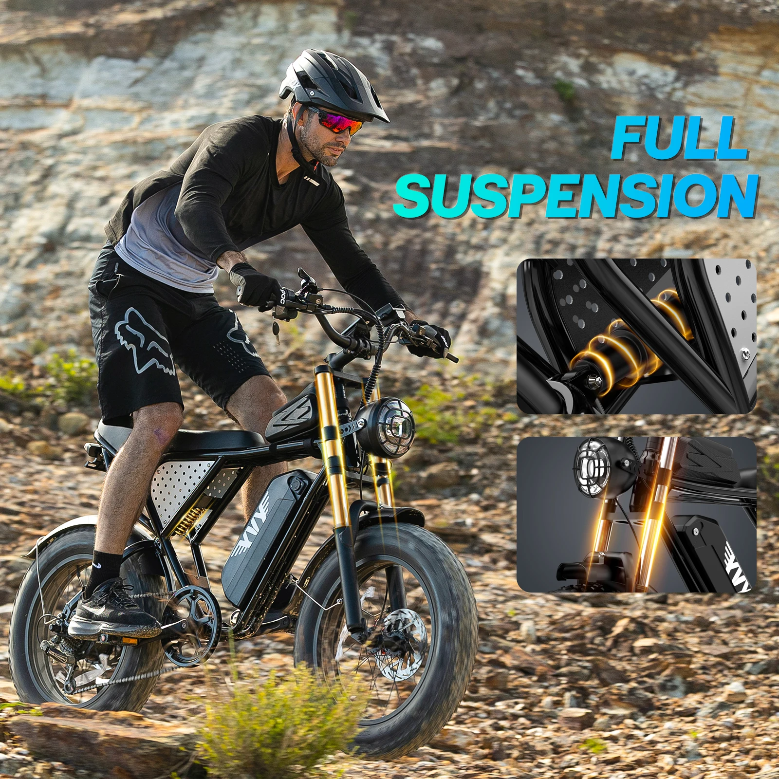 US Free Shipping Yvy Q20 48V 20Ah Ebike Fat Tire E Bike Electric Bicycle Lithium Battery Electric Mountain Dirt Bike for Adults - Image 5