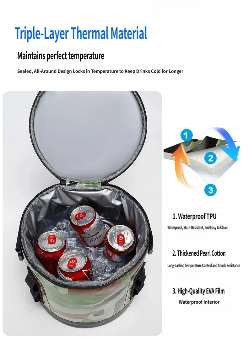 Customer Logo Printed Outdoor Cooler Thermoelectric Waterproof Sealed 70L/30L Picnic Lunch Bag with 48 Hours Ice Retention - Image 5