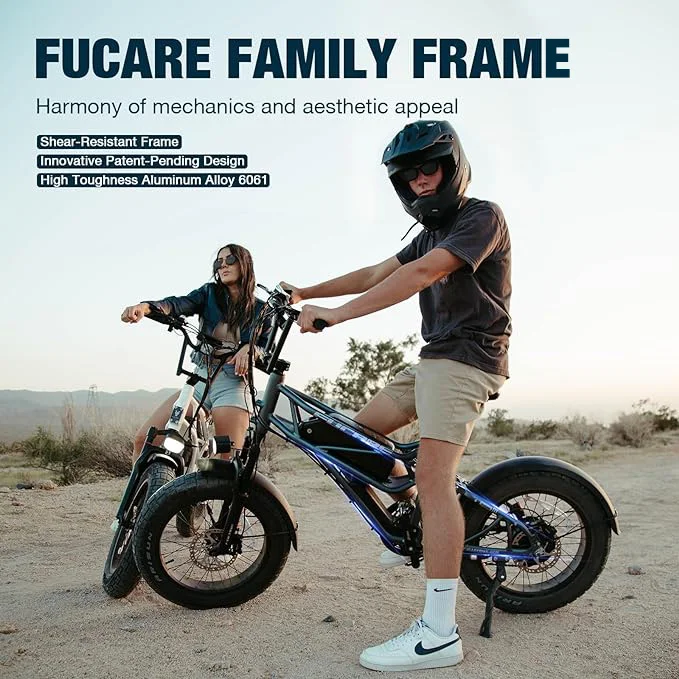 Fucare 48V 20AH 750W 33MPH Electric Hybrid Bicycle 20 Inch Electric Fat Tire Bike with Rear Hub Motor CA Stock Free Shipping - Image 2
