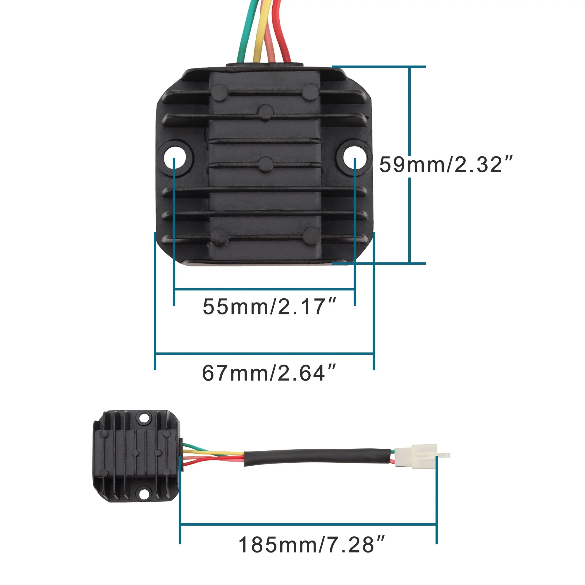 GOOFIT Motorcycle 4 Pin Voltage Regulator for GY6 150cc and CG 125cc 150cc 200cc 250cc Vertical Engine ATV Dirt Bike Go Kart - Image 2