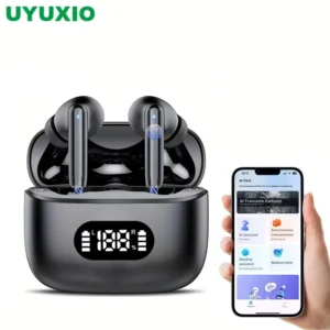 UYUXIO Real Time Translating Earphone AI Language Translator Earbuds with 144 Languages Ear Buds for Learning Travel Business