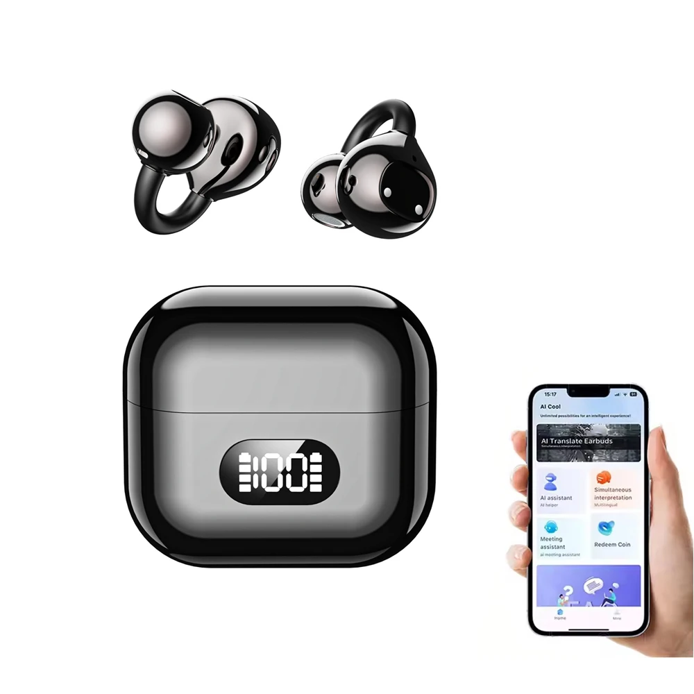UYUXIO AI Language Translator Earphone with 150 Online Languages Clip On OWS Real Time Translation Earbuds for Business Travel - Image 7