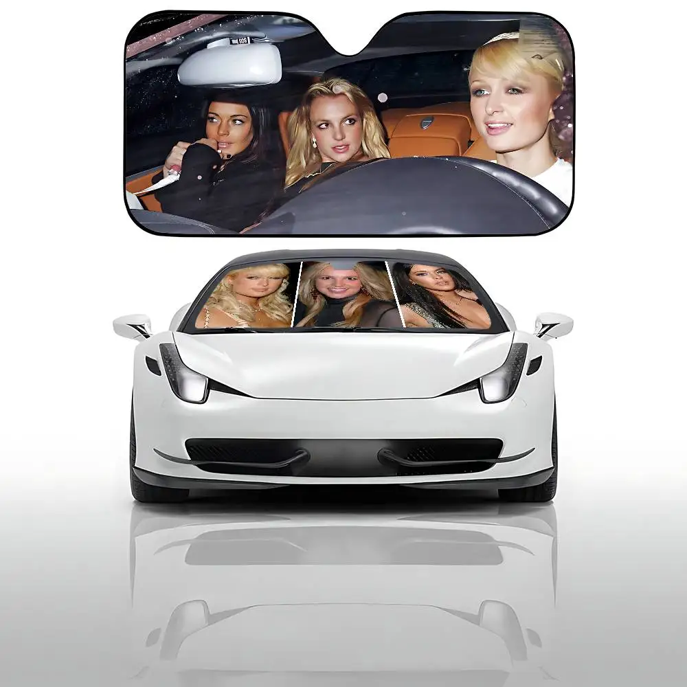 Paris Britney Lindsay-Hilton Car SunShade Car Sunshade Covers Cover Universal Windscreen Folding Visor - Image 3