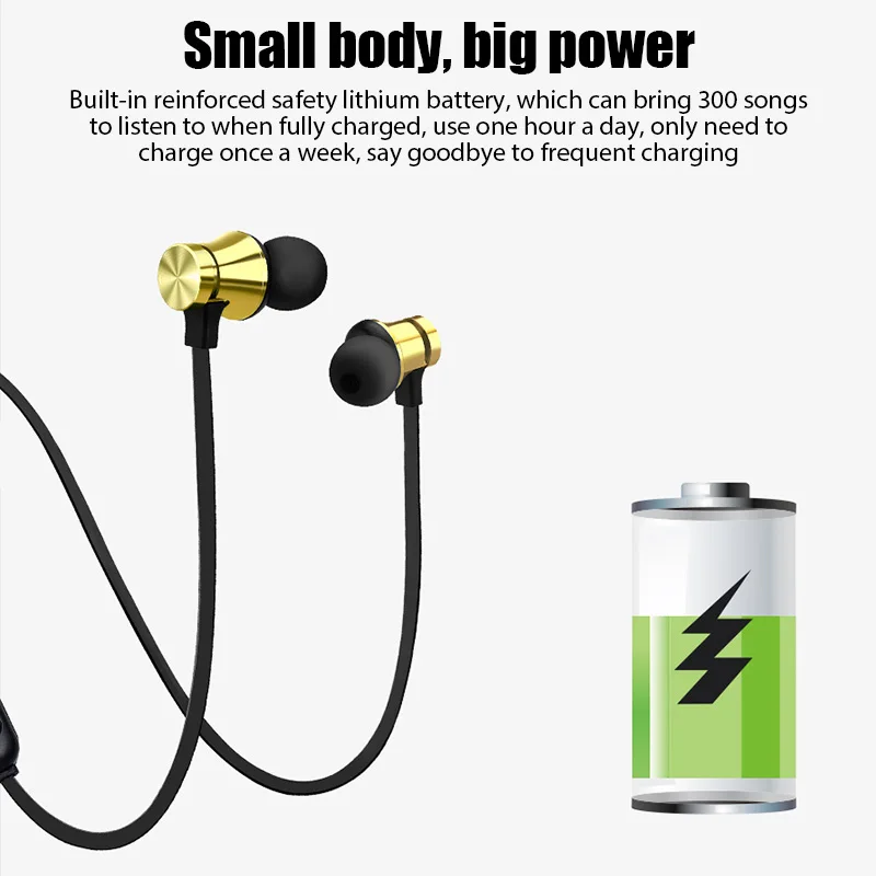 # XT-11 Bluetooth 4.2 Wireless Earphone Sports Headset Waterproof Earbuds Neckband Magnetic Headphone With Mic For Samrtphones - Image 17