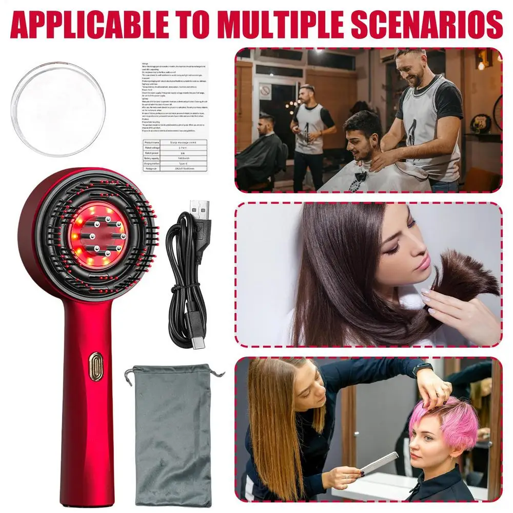 Scalp Massage Comb 2 in 1 Hair Oil Applicator Hair Massager Electric Scalp Massager Scalp Massaging Brush for Stimulates Hair - Image 21
