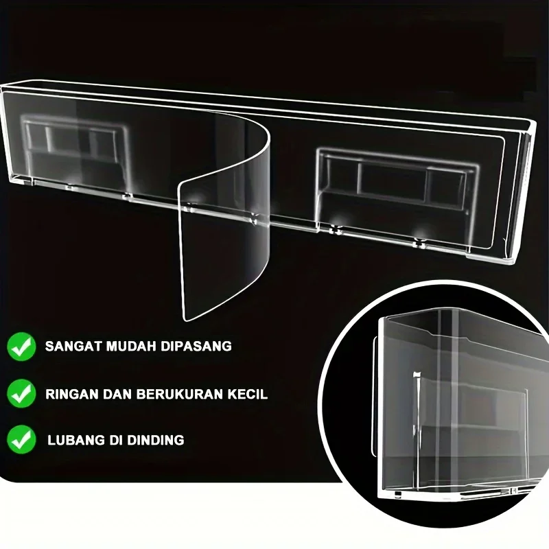 Creative Wall Mounted Bookcase Shelves Bedroom Wall Acrylic Wall Hanging Baskets Storage Racks Baskets Hanging Racks Bookshelves - Image 14