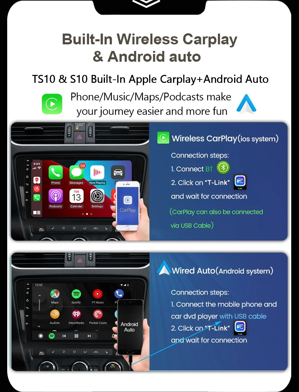 12.3" Carplay Android 14 Car Radio GPS Stereo Navigation Wifi Bluetooth Autoradio For Lexus RX300 RX330 RX350 RX400h 2004-2007 - Image 27