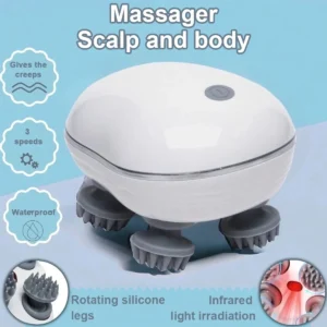 Head Massager with Adjustable Speed for Scalp Massage Red Light for Hair Care Soft Silicone for Deep Kneading of the Head