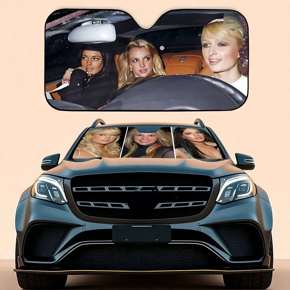 Paris Britney Lindsay-Hilton Car SunShade Car Sunshade Covers Cover Universal Windscreen Folding Visor - Image 5