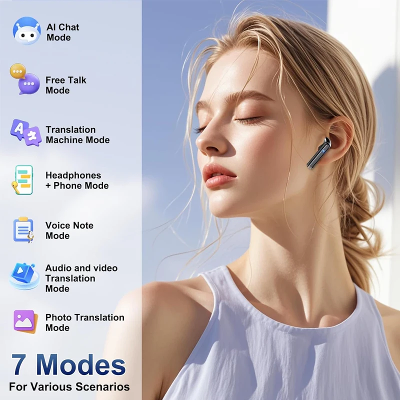 UYUXIO Real Time Translating Earphone AI Language Translator Earbuds with 144 Languages Ear Buds for Learning Travel Business - Image 9