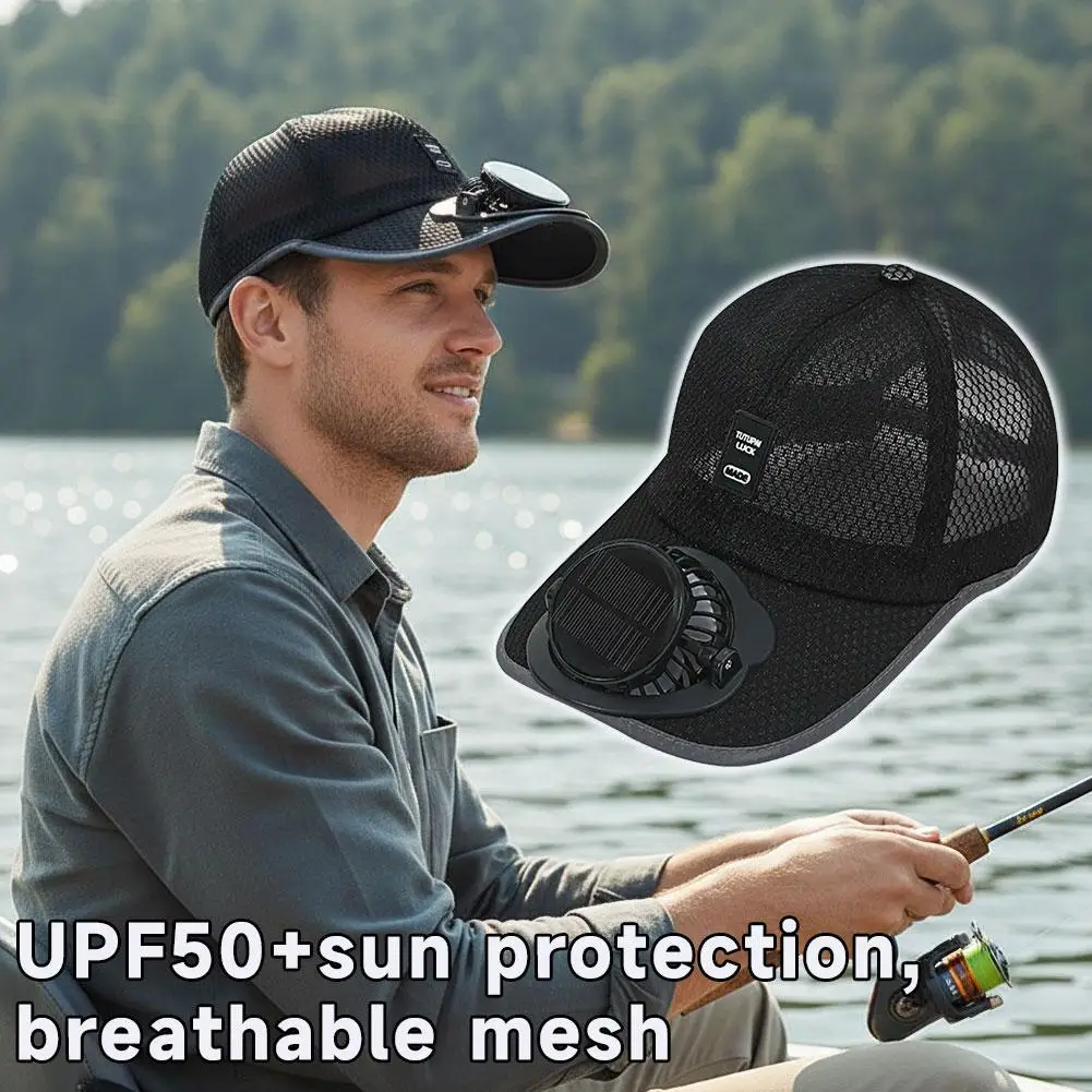 Newly upgrade breathable Sunhat with Solar Fan Sun Block Baseball Hat with Solar Fan USB Charging Fan Outdoor Sunhats - Image 17