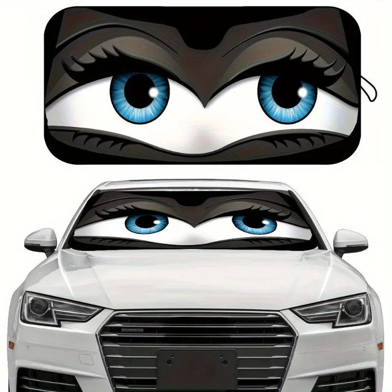 Cartoon Folding Car Sunshade Windshield Protector with UV and Heat Protection for Vehicle Interior Easy To Install - Image 5