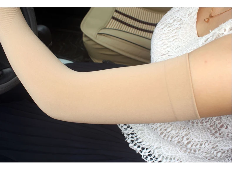 Sun protection sleeve Summer ice sleeve sleeve Breathable gloves Flesh color thin ice silk skin color arm sleeve Arm sleeve - Image 17
