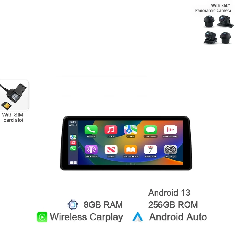 12.3" Carplay Android 14 Car Radio GPS Stereo Navigation Wifi Bluetooth Autoradio For Lexus RX300 RX330 RX350 RX400h 2004-2007 - Image 7