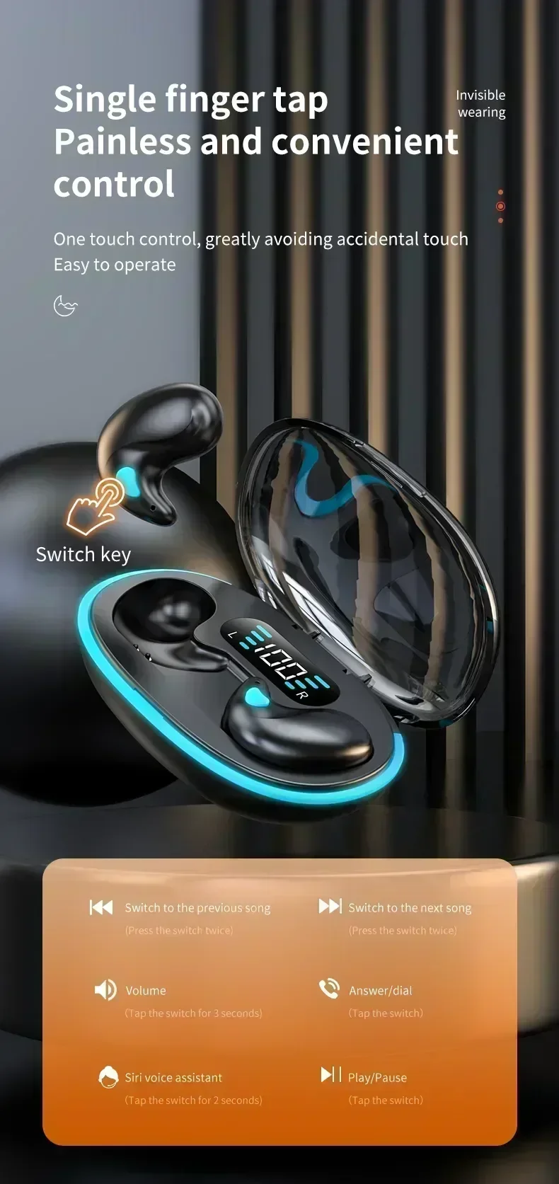 TWS Earphones Wireless Earphones Headphones Noise Reduction Sport Game Sleep Bluetooth Earbuds for all smartphones - Image 26