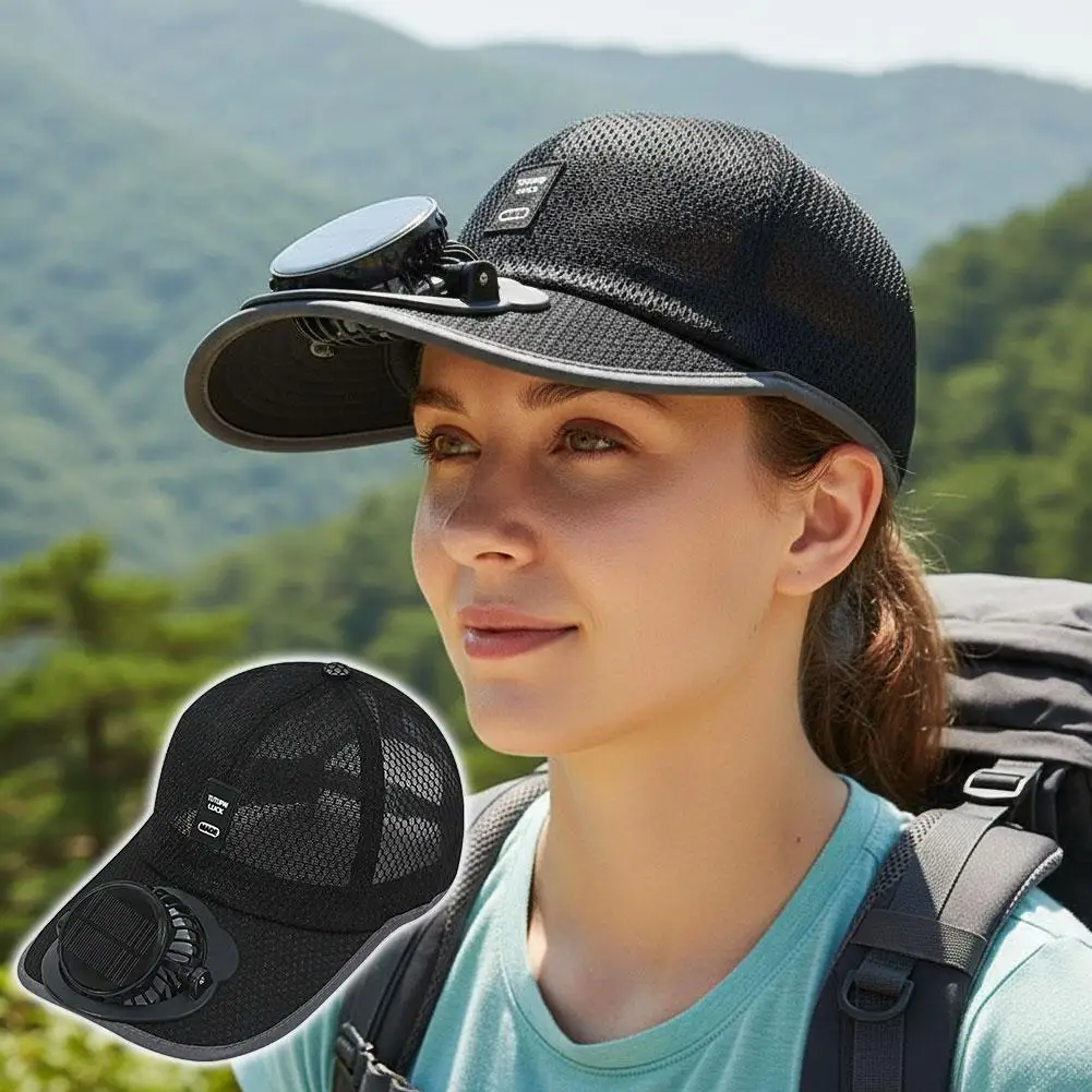 Newly upgrade breathable Sunhat with Solar Fan Sun Block Baseball Hat with Solar Fan USB Charging Fan Outdoor Sunhats - Image 18