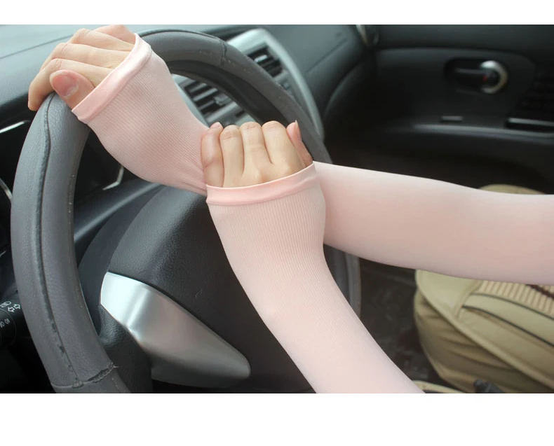 Sun protection sleeve Summer ice sleeve sleeve Breathable gloves Flesh color thin ice silk skin color arm sleeve Arm sleeve - Image 18