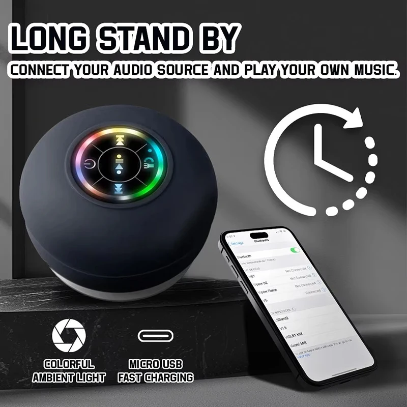 Portable Wireless Bluetooth Speaker IPX4 Waterproof Loudspeaker Outdoor Sports Bathroom Large Suction Cup Mini Stereo Sound Box - Image 2
