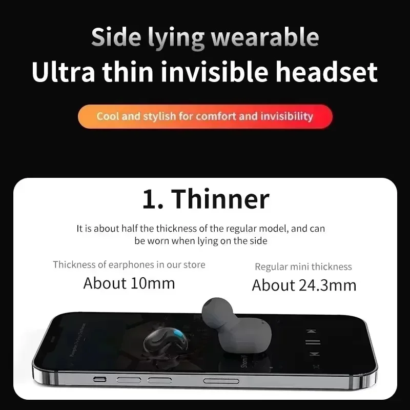 TWS Earphones Wireless Earphones Headphones Noise Reduction Sport Game Sleep Bluetooth Earbuds for all smartphones - Image 5