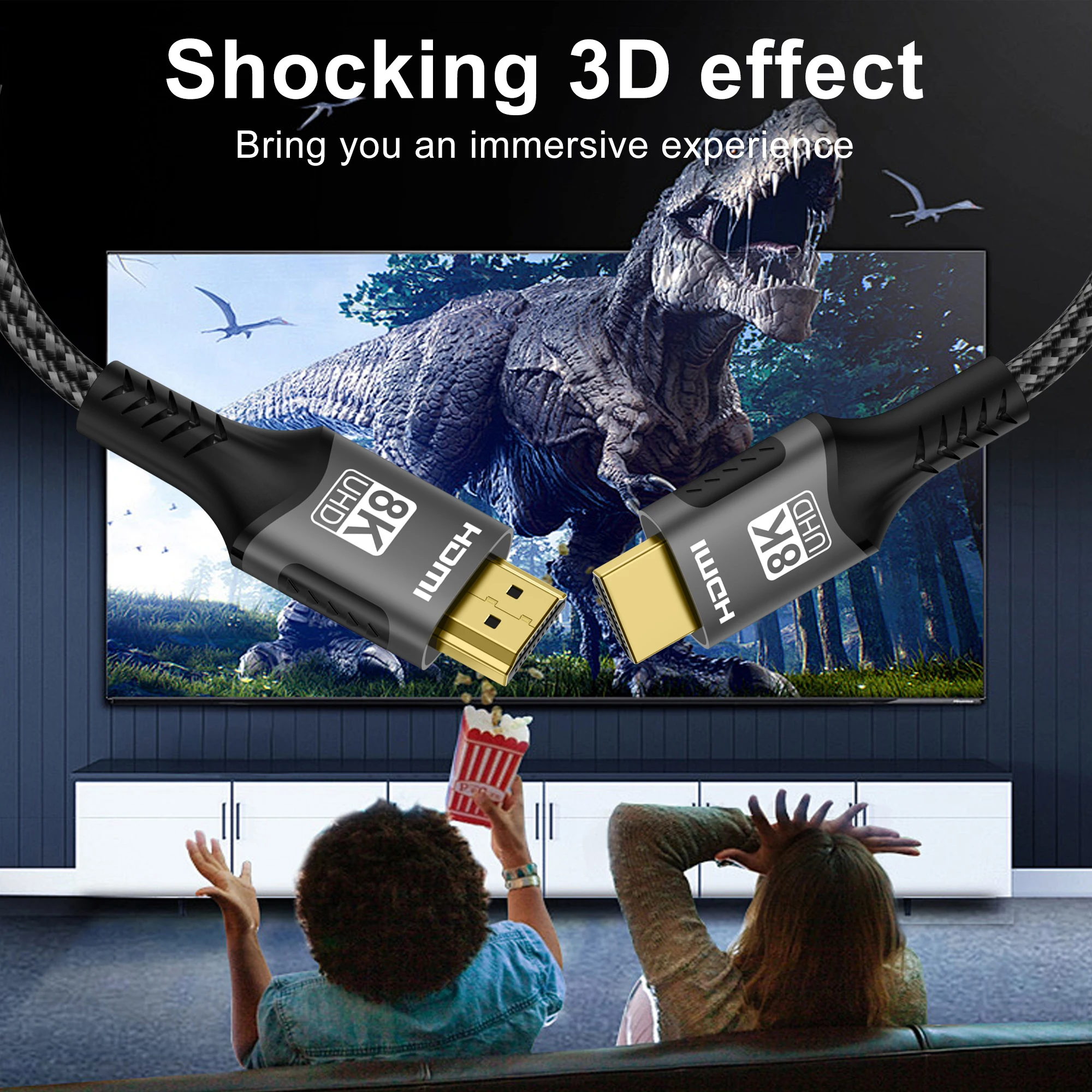 8K HDMI 2.1 Cable 8K@60Hz 4K@120Hz 48Gbps EARC ARC HDCP Ultra High Speed HDR For RTX Video Cable PC Laptop Projector HD TV PS5 - Image 5