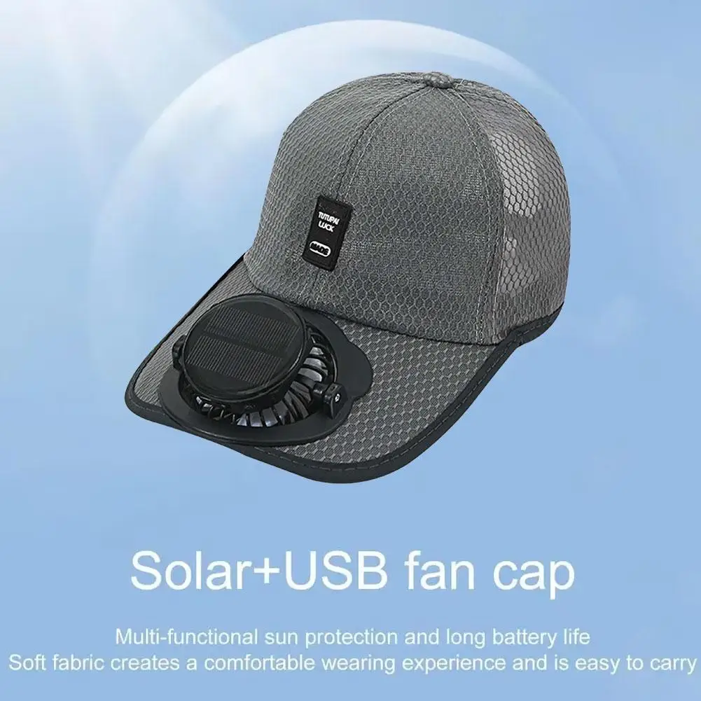 Newly upgrade breathable Sunhat with Solar Fan Sun Block Baseball Hat with Solar Fan USB Charging Fan Outdoor Sunhats - Image 20