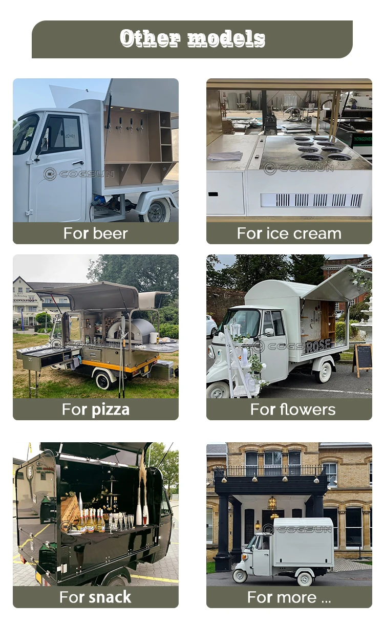 New Beer Bar Truck Ape Electric Tricycle Food Cart Mobile Tuk Tuk Foodtruck Juice Vending Car Hot Dog Stand Tuk Tuk For Sale - Image 15