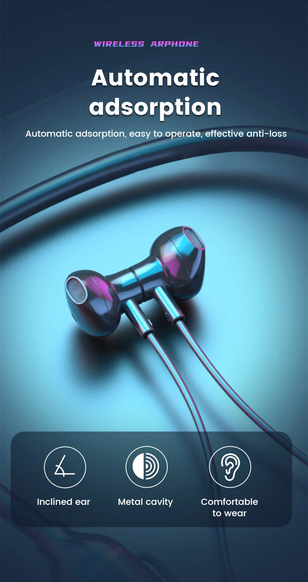 Wireless Earphones 5.3 Neckband Headphones Gaming LED Display Stereo Sports Headset Halter Waterproof Magnetic Earbuds - Image 18