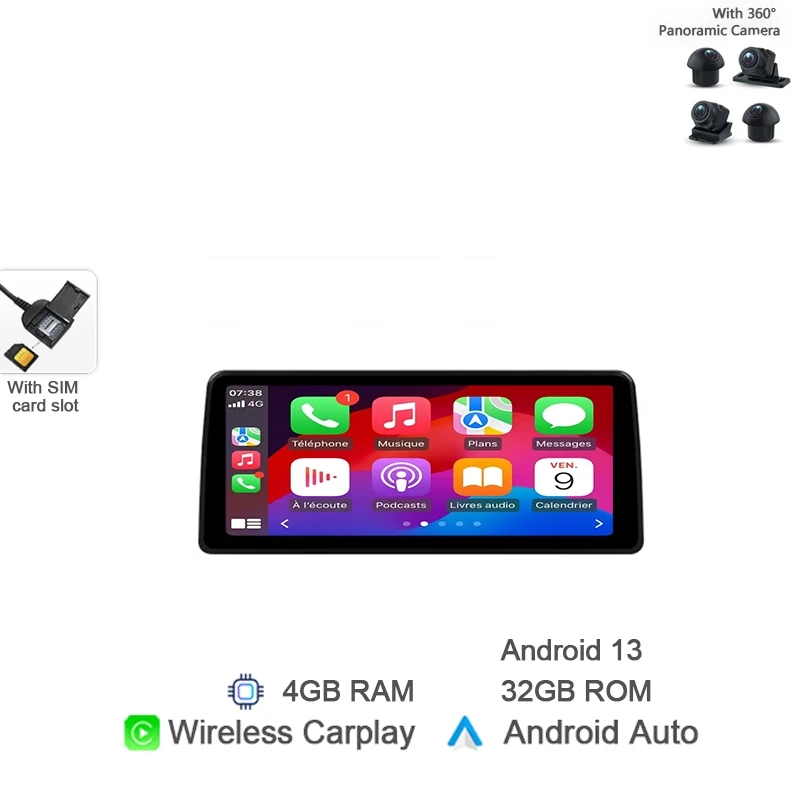 12.3" Carplay Android 14 Car Radio GPS Stereo Navigation Wifi Bluetooth Autoradio For Lexus RX300 RX330 RX350 RX400h 2004-2007 - Image 14