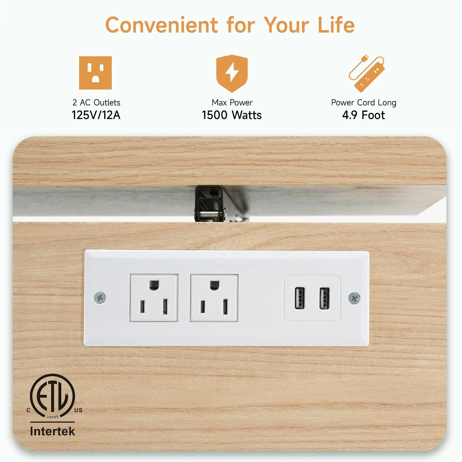 60" Mobile Kitchen Islands Rolling Trolleys Kitchen Island Table Drop Leaf Home Carts with Power Outlet Spice Towel Rack Trash - Image 4